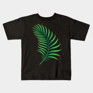 Night tropical pattern. Acid palm leaves Kids T-Shirt